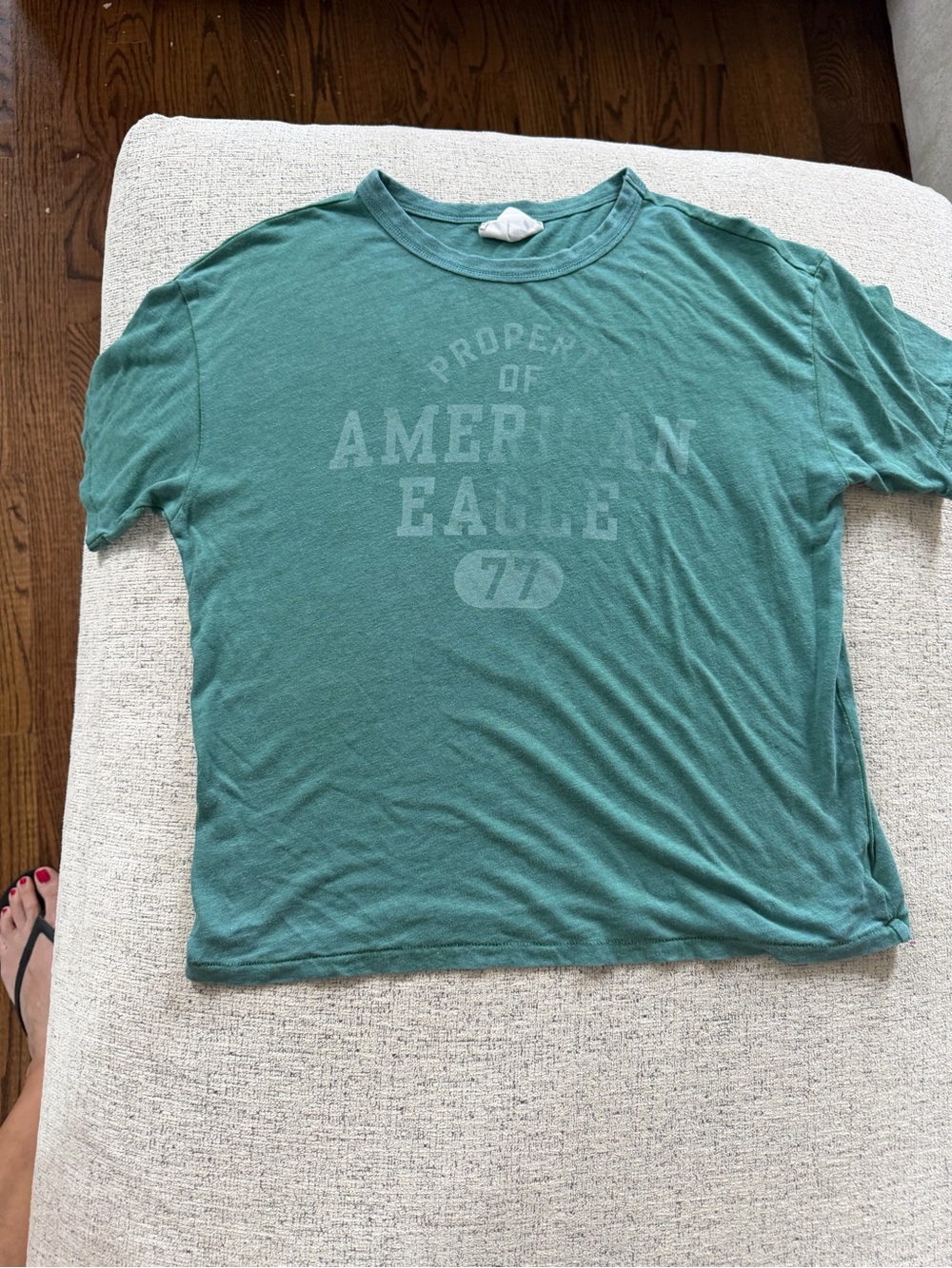 American Eagle Teal Crewneck Graphic Tee